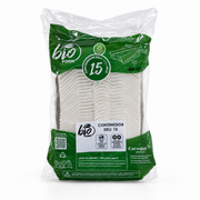 Contenedor de Cartón y Fibra Deli Bio Form N°15 pamolsa Paquete de 25 un.