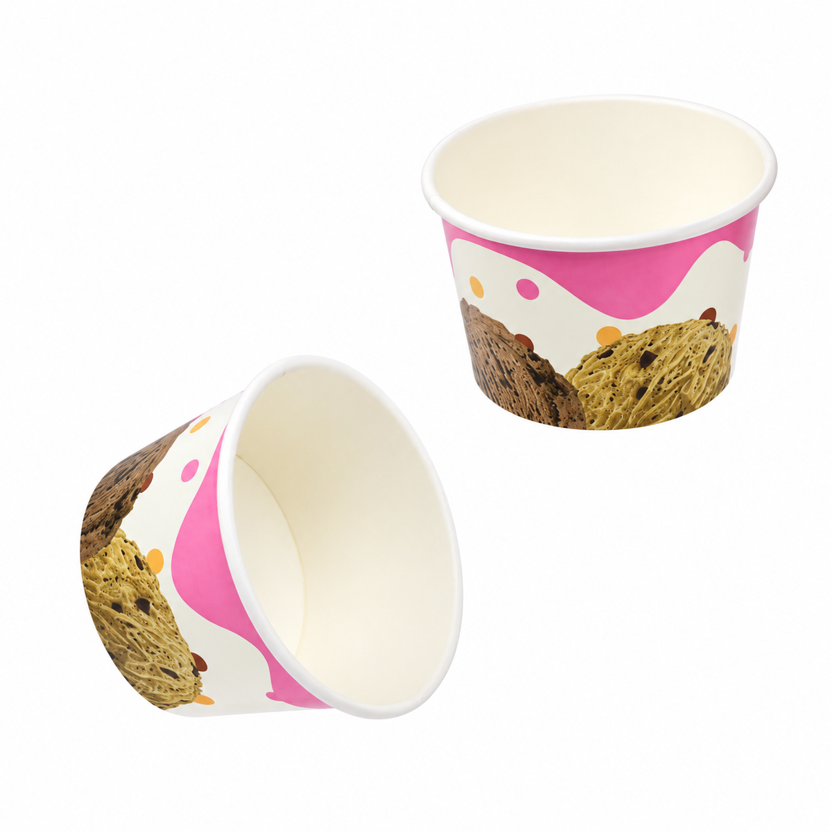 Contenedor de Polipapel para Helado con Diseño Ice Cream 4 oz con Tapa Paquete x 25 un.
