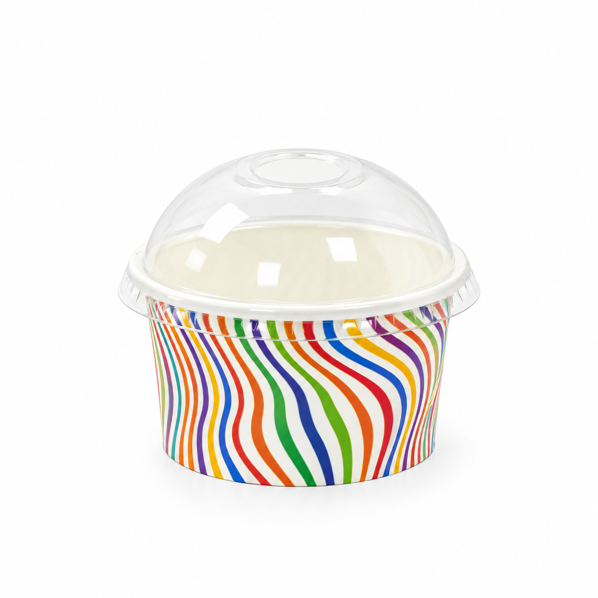 Contenedor de Polipapel para Helado con Diseño Ice Cream con Tapa 6 oz Paquete x 25 un.