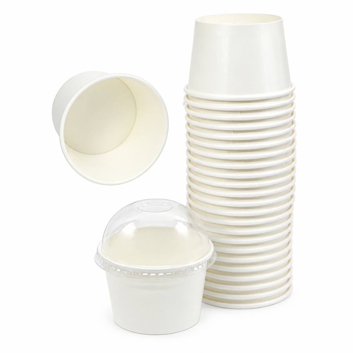 Contenedor de Polipapel para Helado con Diseño Ice Cream con Tapa  8 oz Paquete x 25 un.