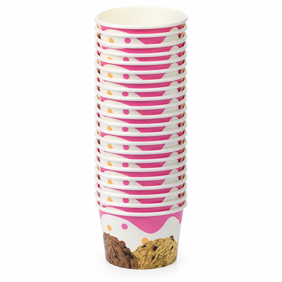 Contenedor de Polipapel para Helado con Diseño Ice Cream con Tapa  8 oz Paquete x 25 un.