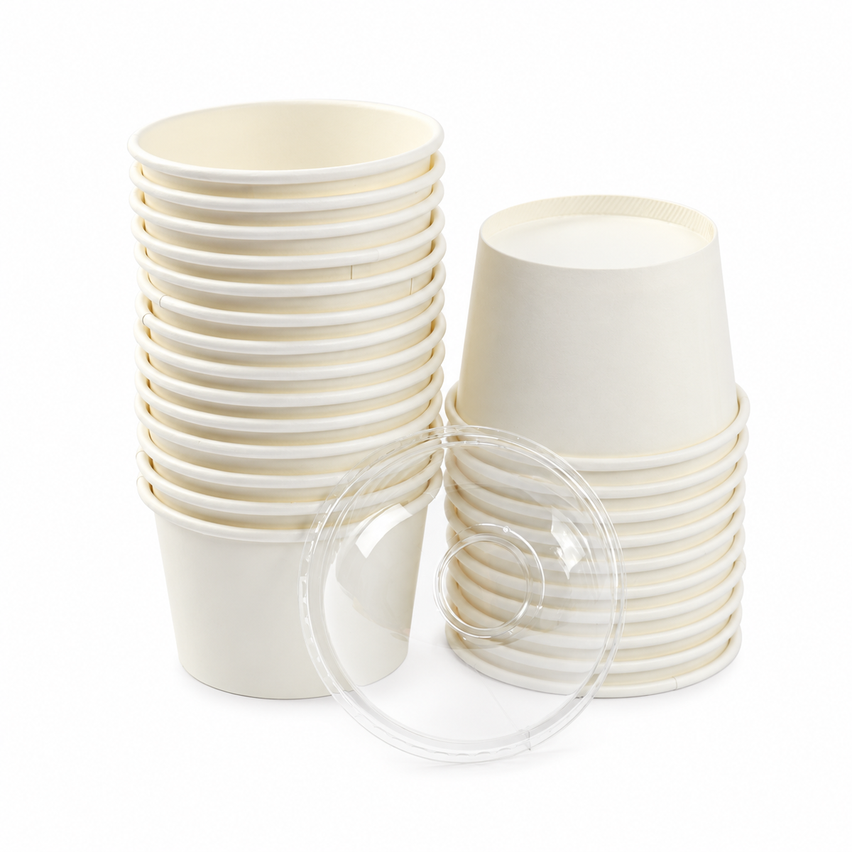Contenedor de Polipapel para Helado con Diseño Ice Cream con Tapa  8 oz Paquete x 25 un.