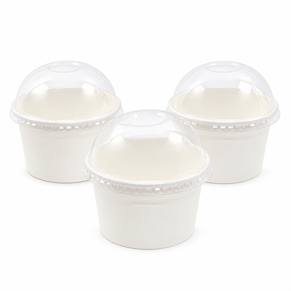 Contenedor de Polipapel para Helado con Diseño Ice Cream con Tapa  8 oz Paquete x 25 un.