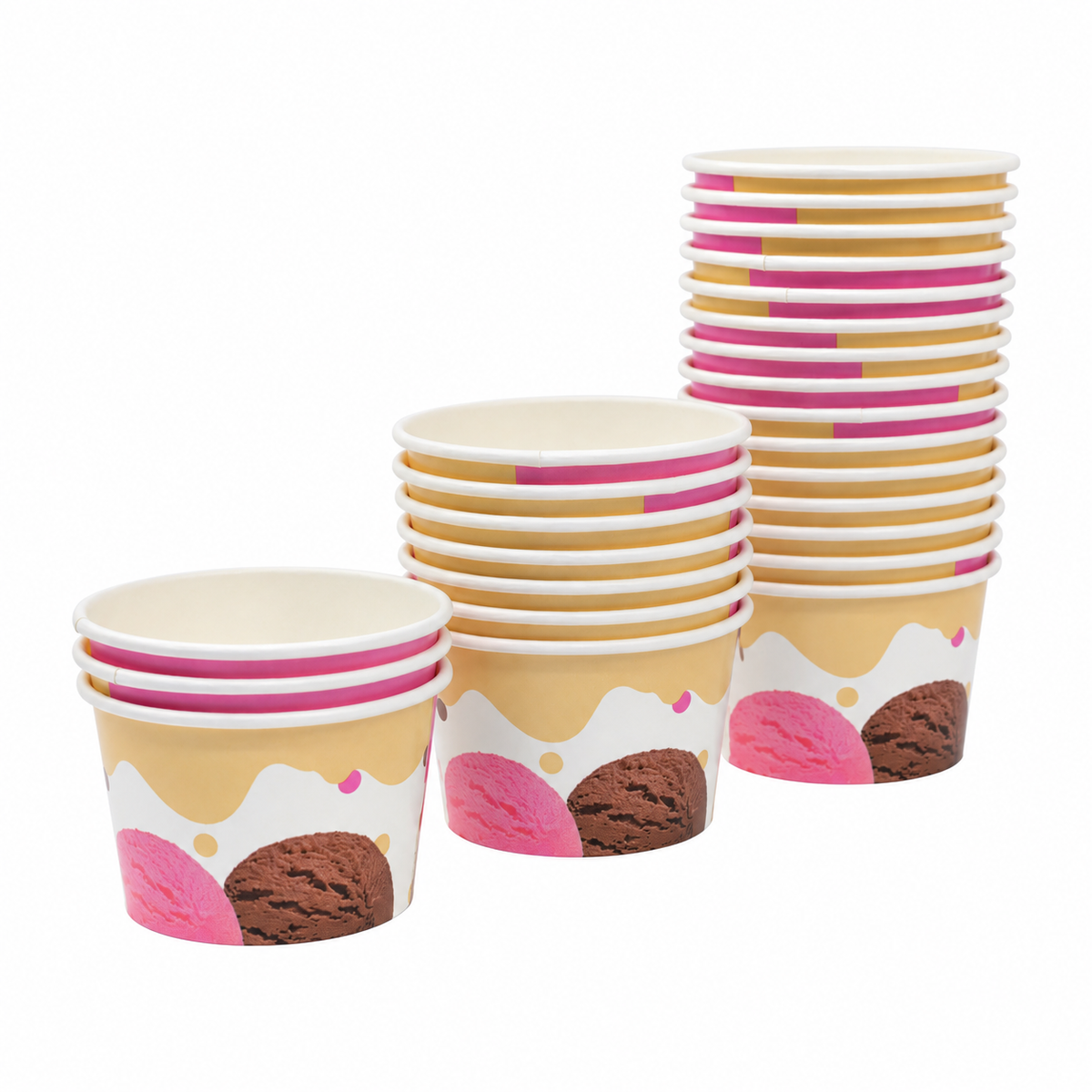 Contenedor de Polipapel para Helado con Diseño Ice Cream 4 oz sin Tapa Paquete x 25 un.