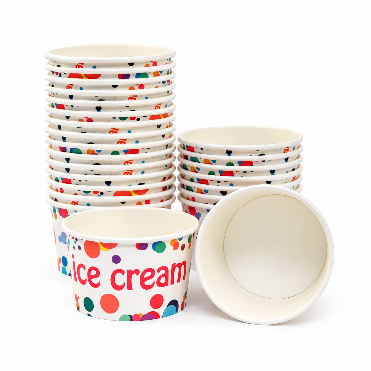 Contenedor de Polipapel Dasil para Helado con Diseño Ice Cream 8 oz Paquete x 25 un.