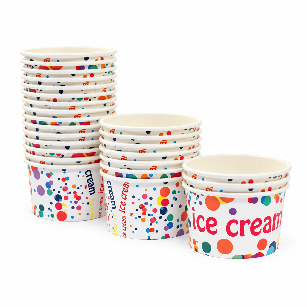 Contenedor de Polipapel Dasil para Helado con Diseño Ice Cream 8 oz Paquete x 25 un.