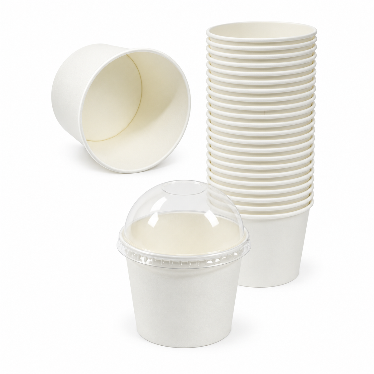 Contenedor de Polipapel para Helado con Tapa SMP 12 oz Paquete x 25 un.