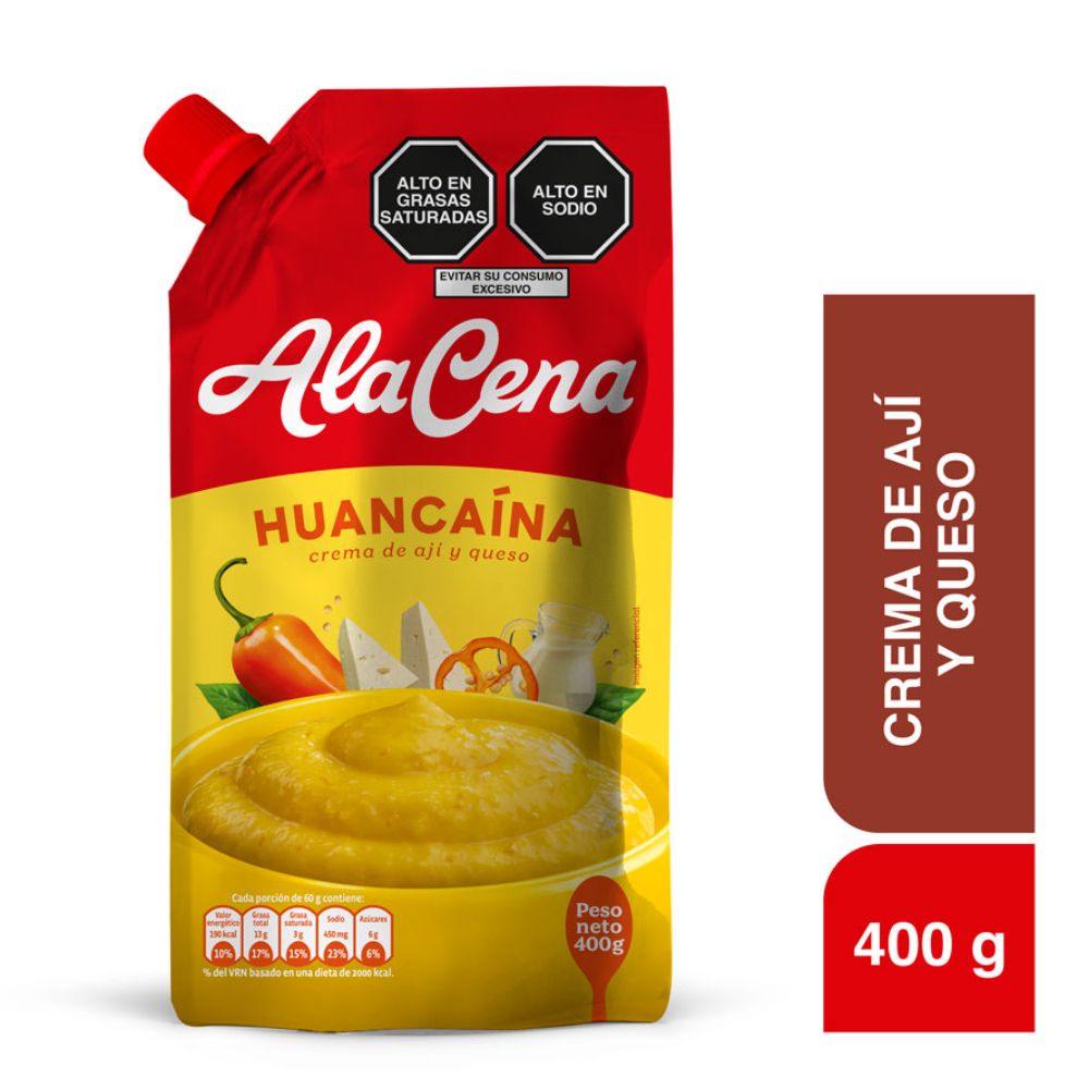 Crema de Ají y Queso AlaCena Huancaína Doypack 400gr