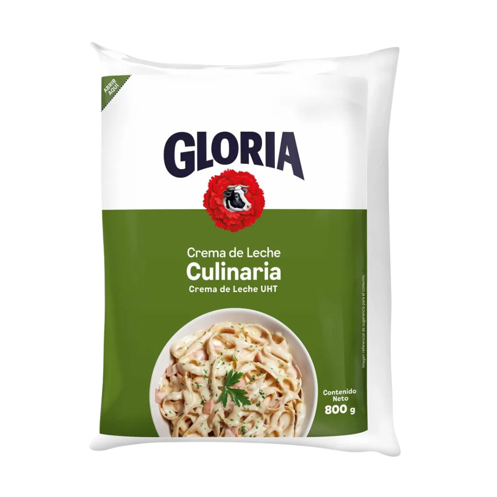 Crema de Leche Gloria Culinaria Bolsa 800gr