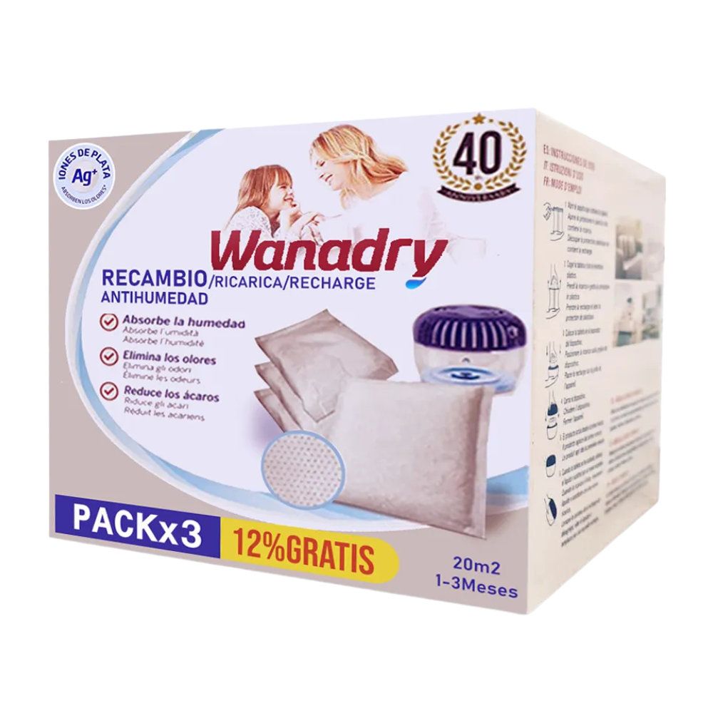 Deshumedecedor Wanadry Pack X3un en Caja Repuesto 450gr