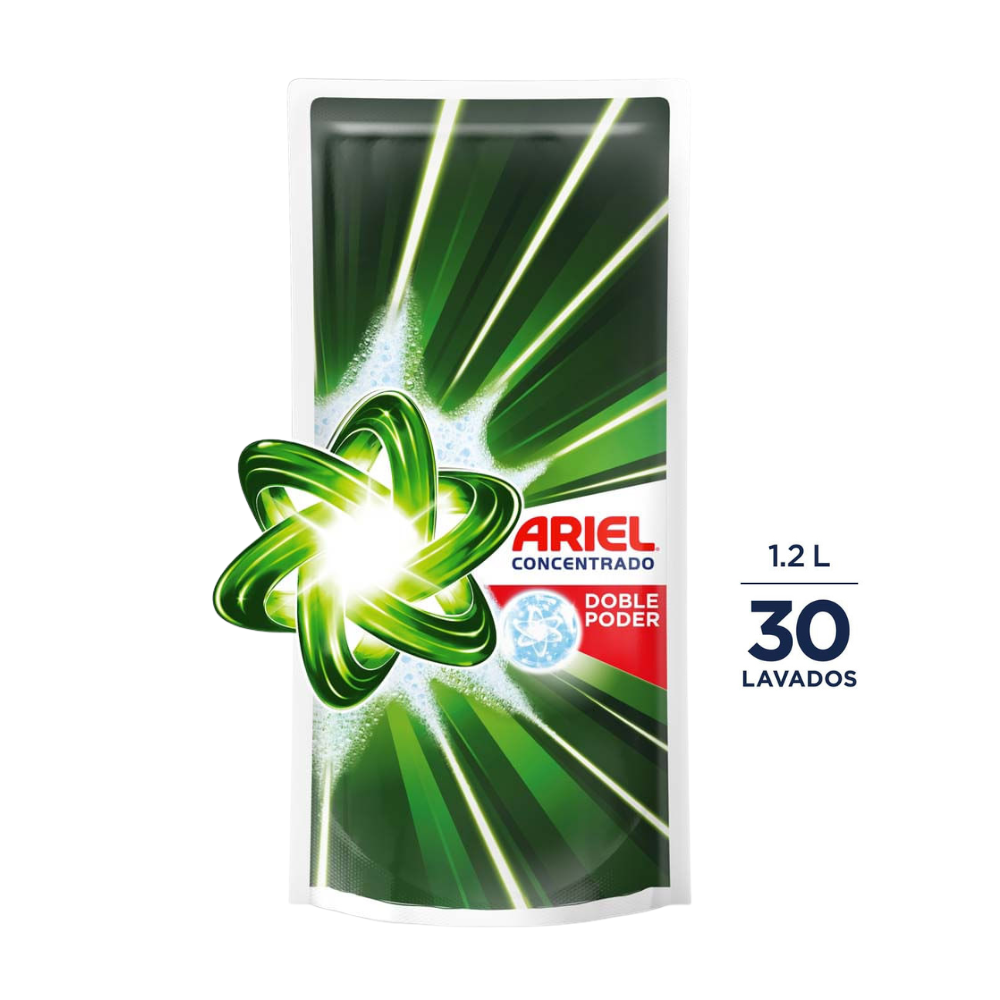 Detergente Líquido Ariel Doble Poder Doypack 1.2Lt