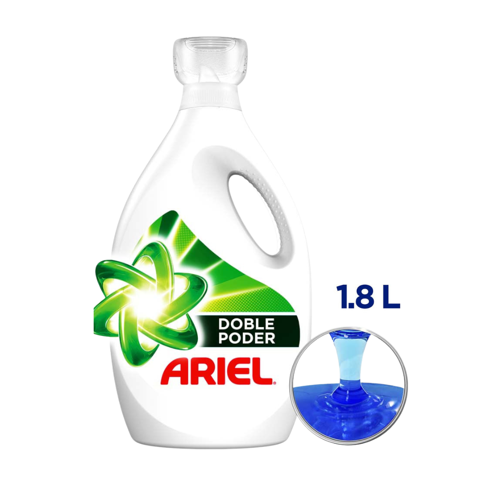 Detergente Líquido Ariel Doble Poder Frasco 1.8Lt