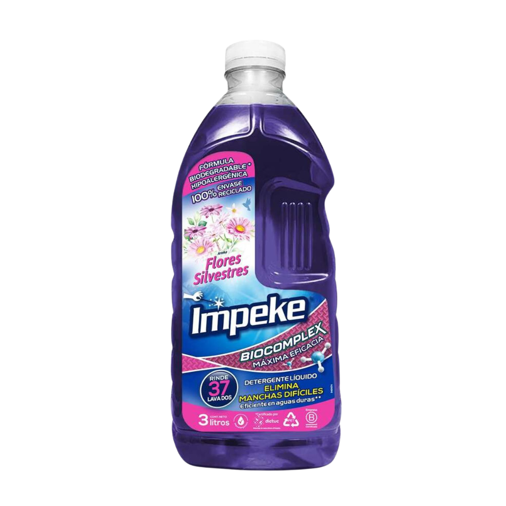 Detergente Liquido Impeke Flores Silvestre Frasco 3Lt