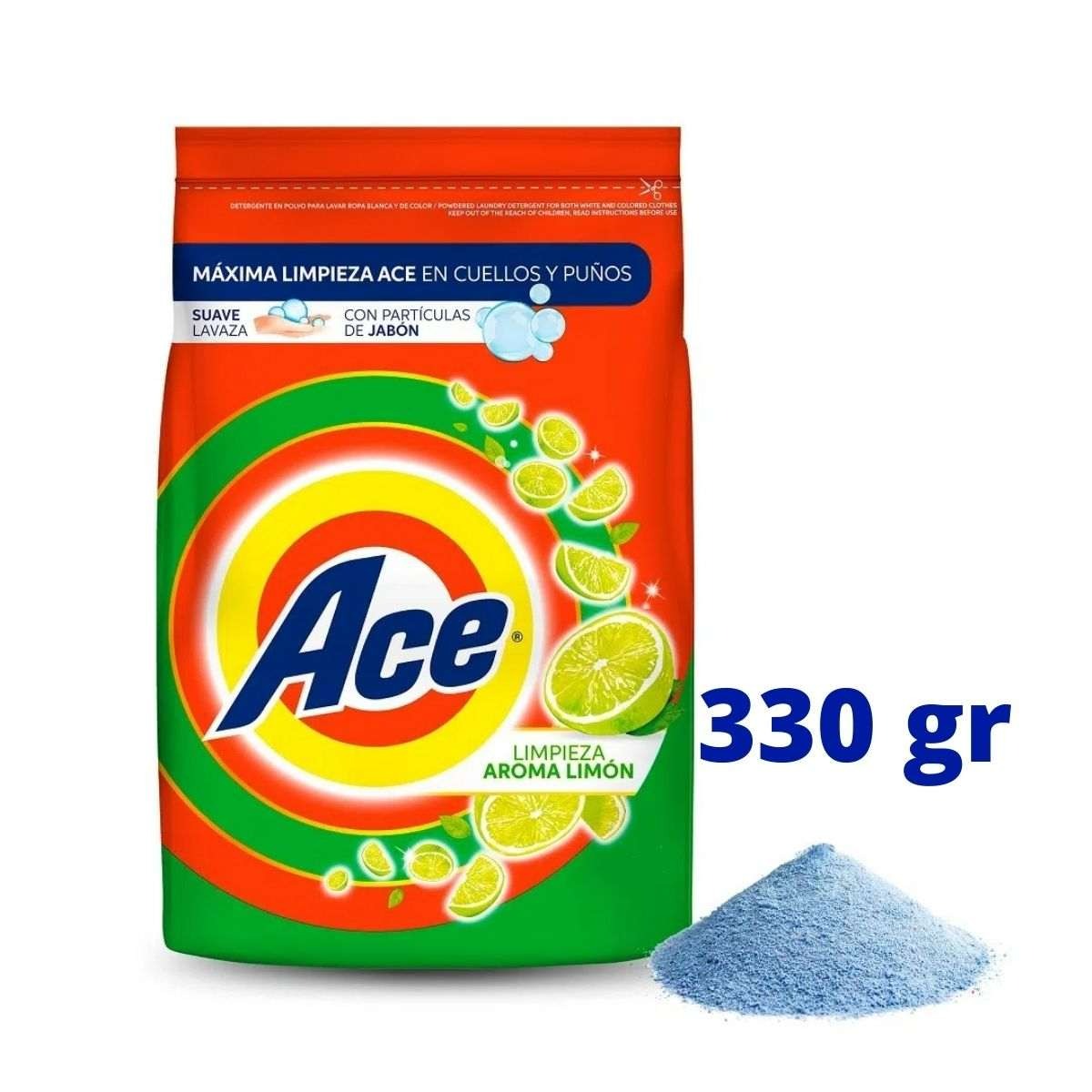 Detergente en Polvo Ace Limón 330Gr