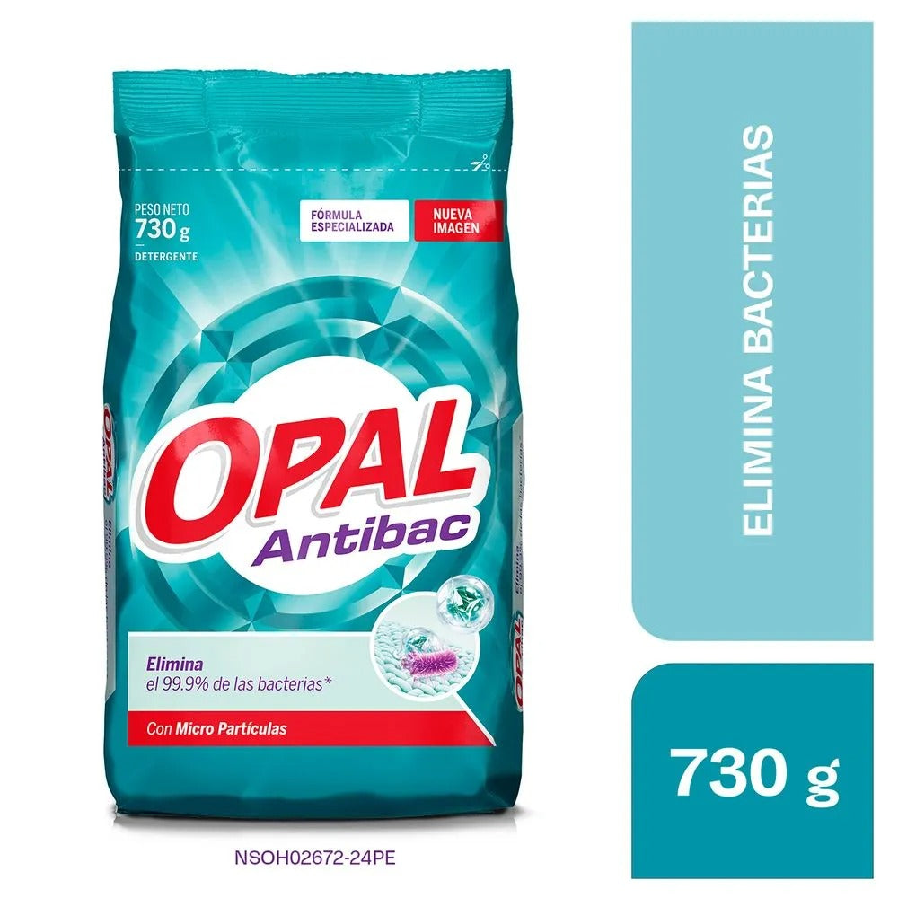 Detergente en Polvo Opal Antibacterial 730Gr