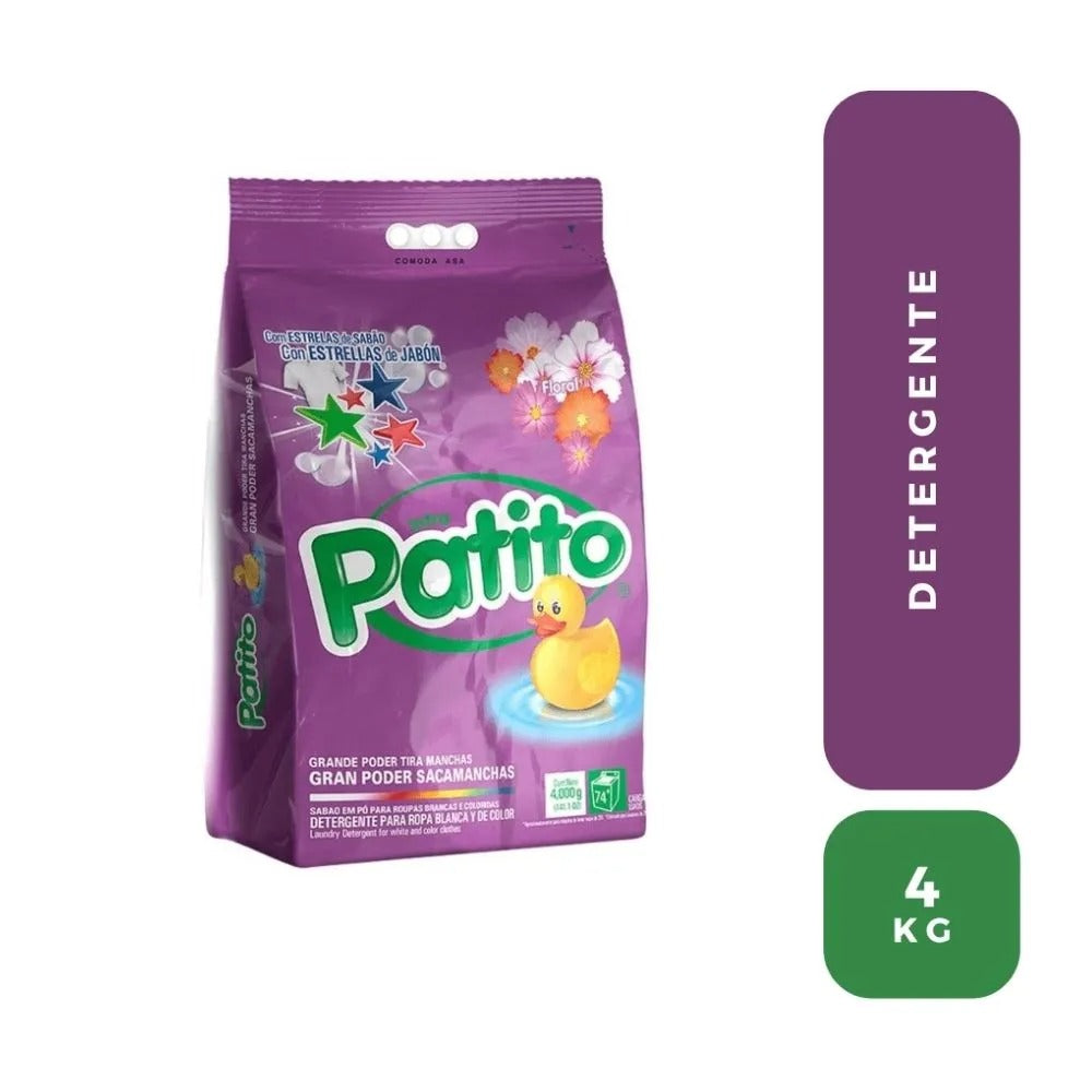 Detergente en Polvo Patito Floral 4Kg