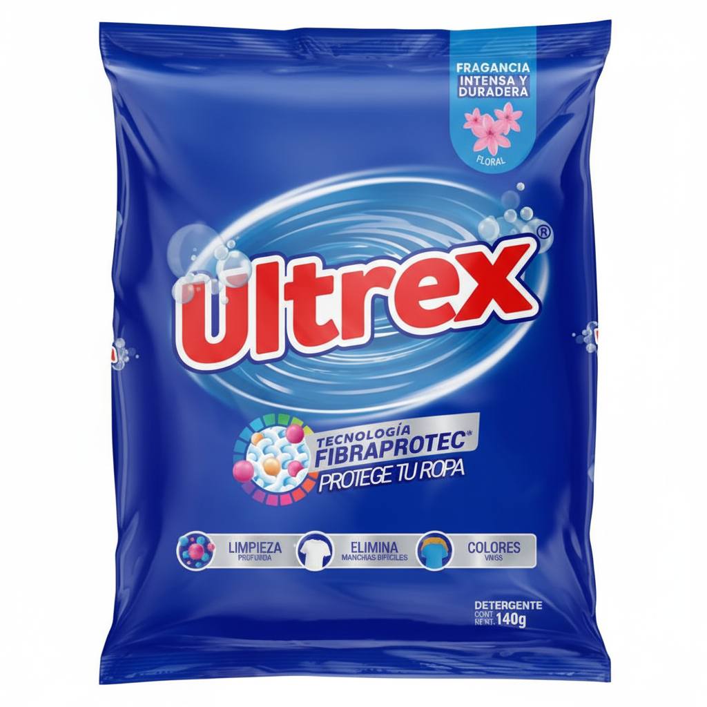 Detergente en Polvo Ultrex Floral 140Gr