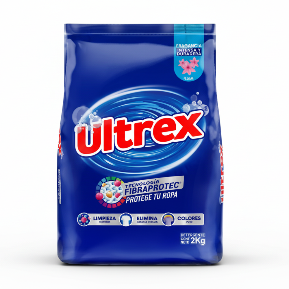 Detergente en Polvo Ultrex Floral 2Kg