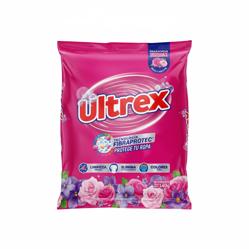 Detergente en Polvo Ultrex Rosas 140G