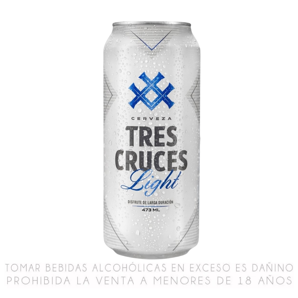 Cerveza Tres Cruces Light Lata 473 ml