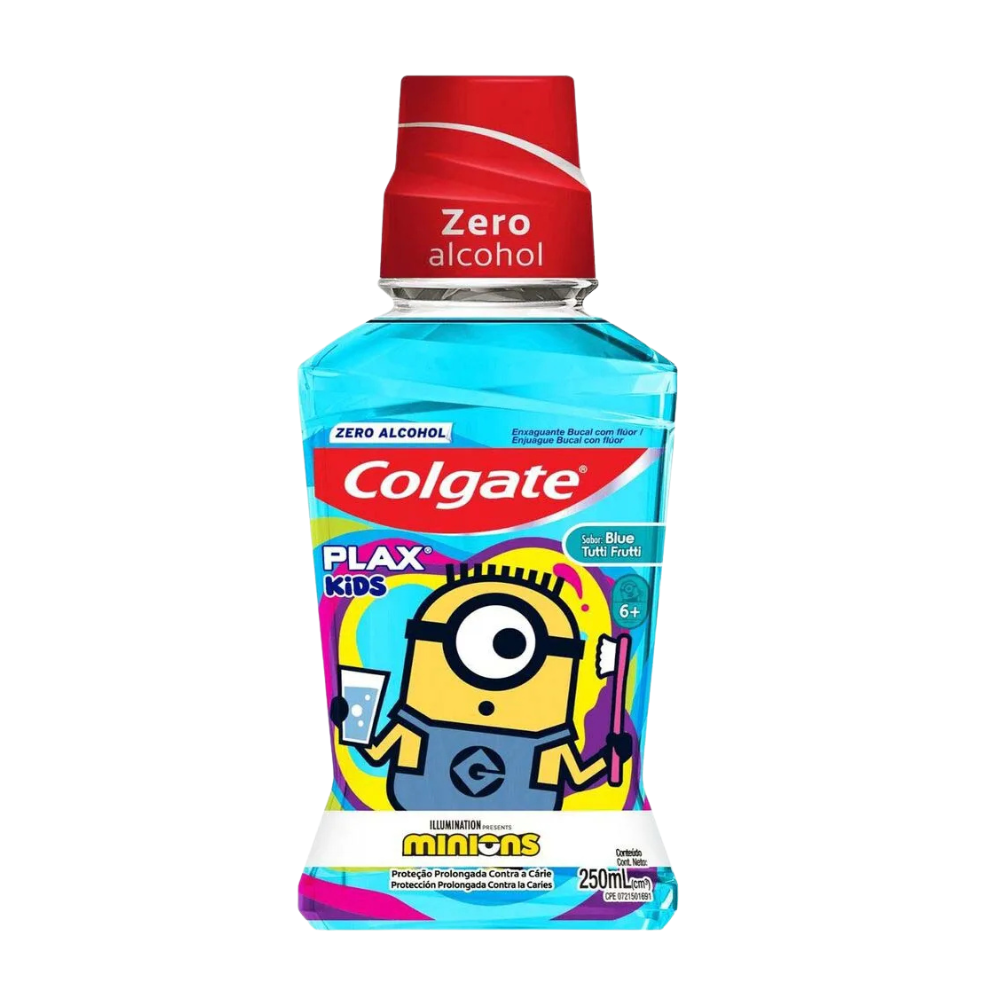 Enjuague Bucal Colgate Kids Minions Blue Tutti Frutti Zero Acohol 250ml