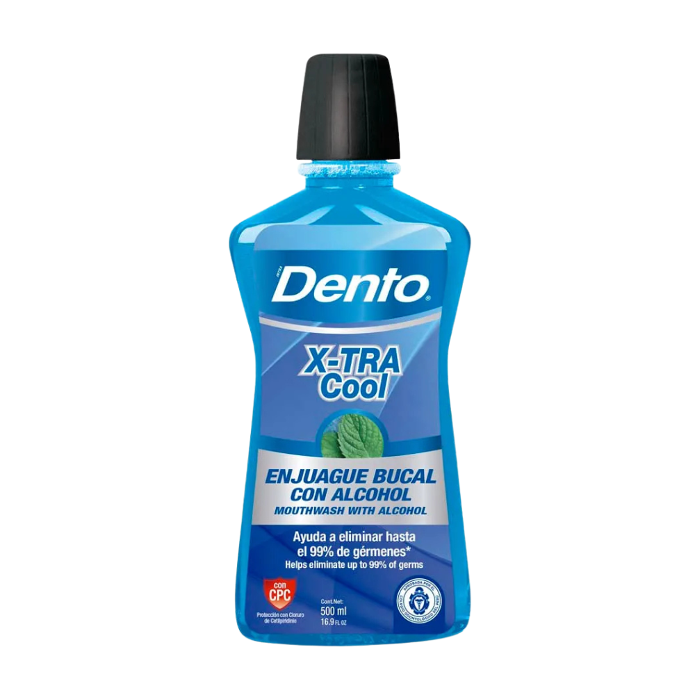 Enjuague Bucal Dento X-Tra Cool con Alcohol 500ml