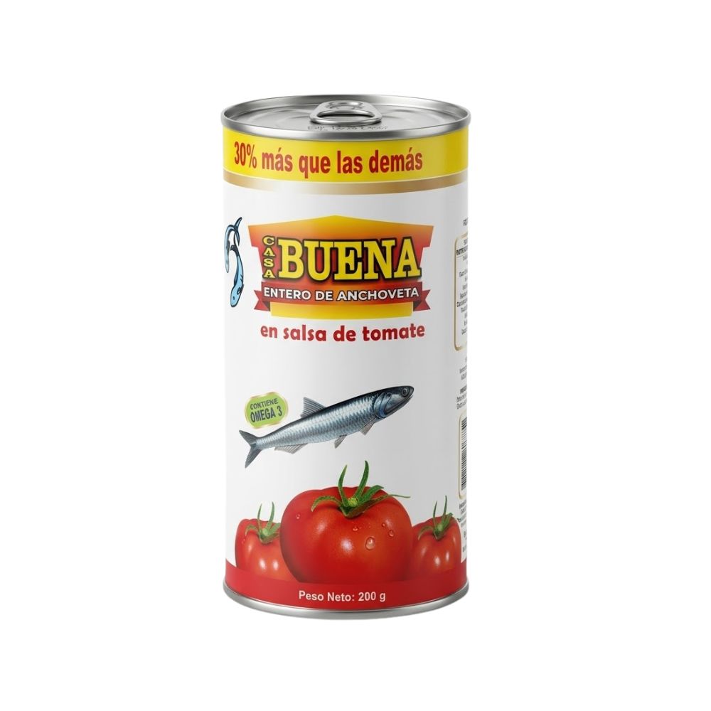 Entero de Anchoveta en Salsa de Tomate Casa Buena  200gr