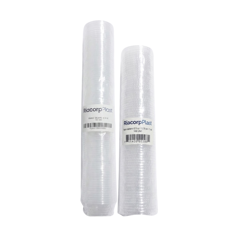 Envase Ajicero Transparente Descartable Advan con Tapa 0.5 oz Paquete x 100un.