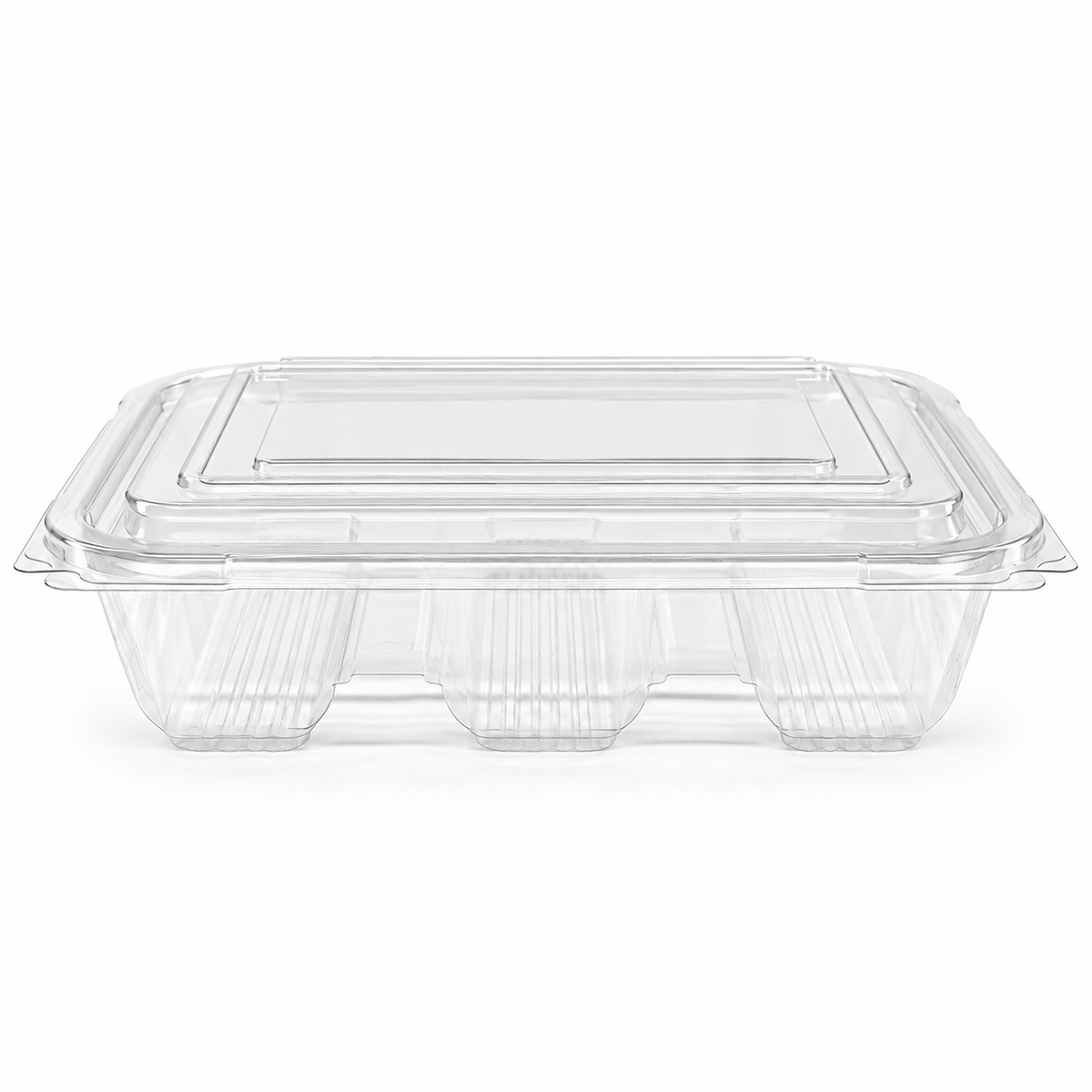 Envase Bisagra Pet Pamolsa 3 Divisiones con Tapa Paquete x 25 un.