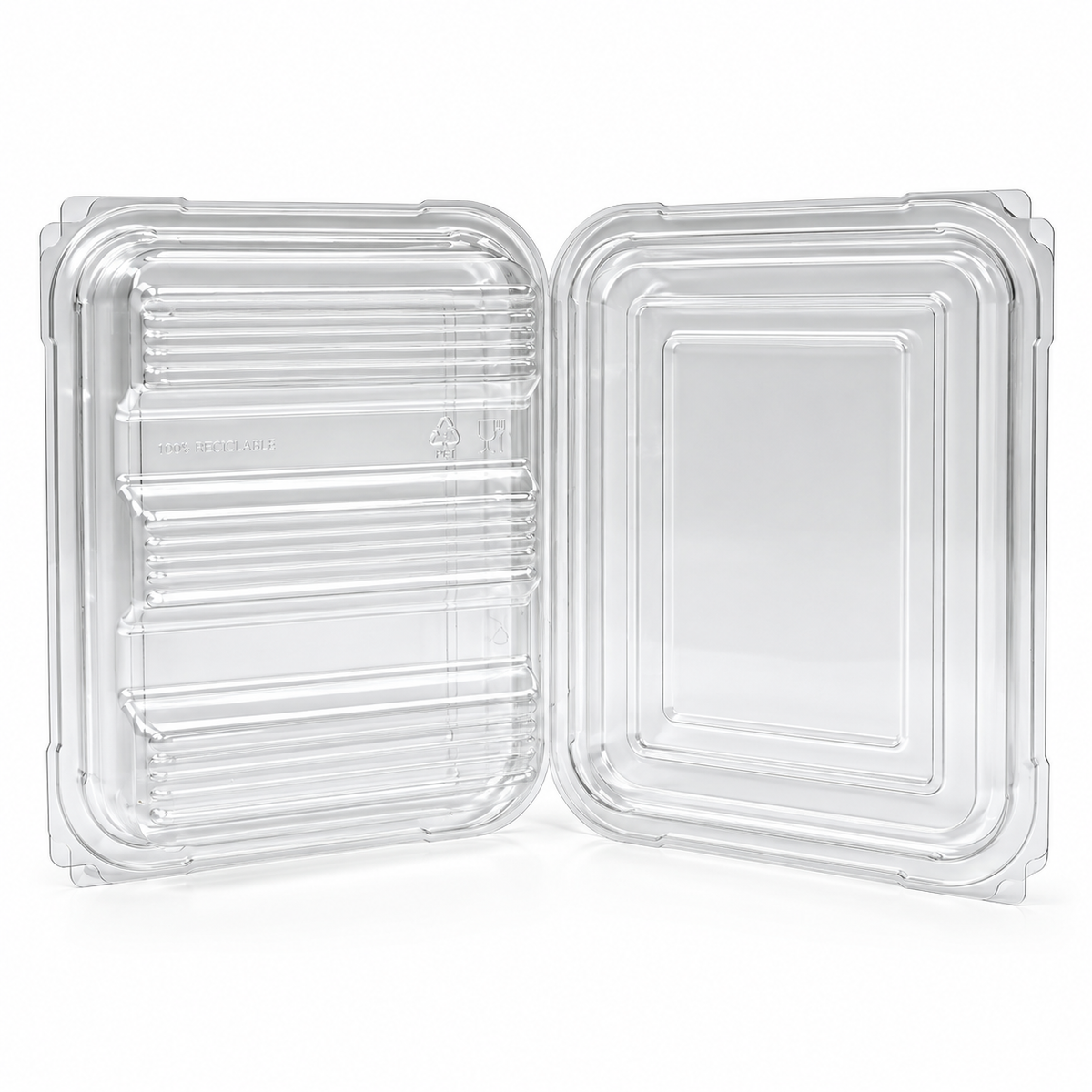 Envase Bisagra Pet Pamolsa 3 Divisiones con Tapa Paquete x 25 un.