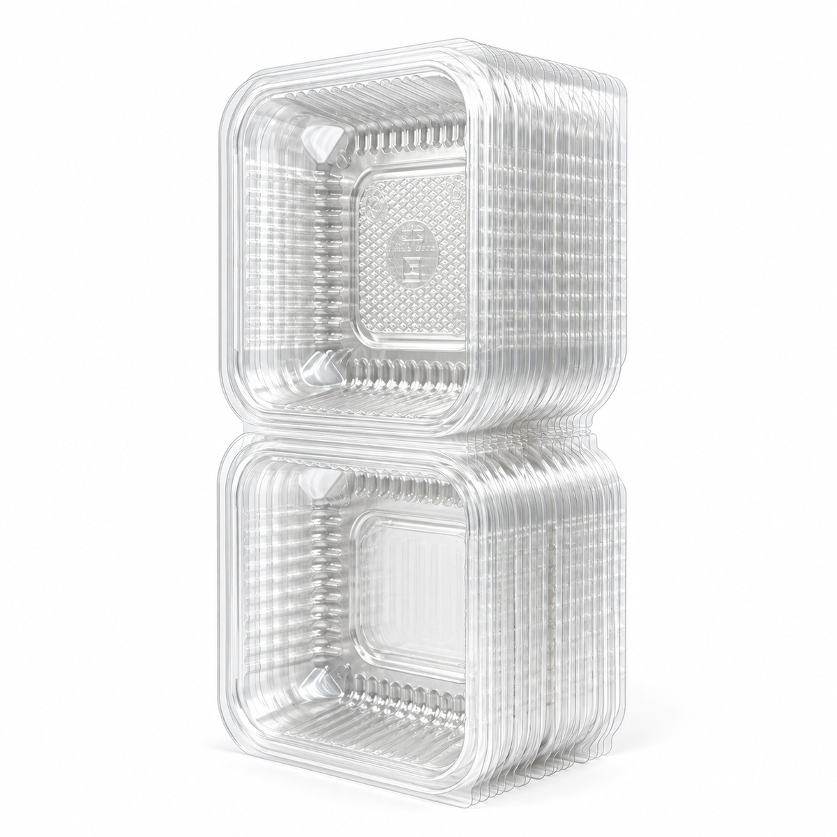 Envase Bisagra SMP Pet con Tapa Alta Paquete x 25 un.