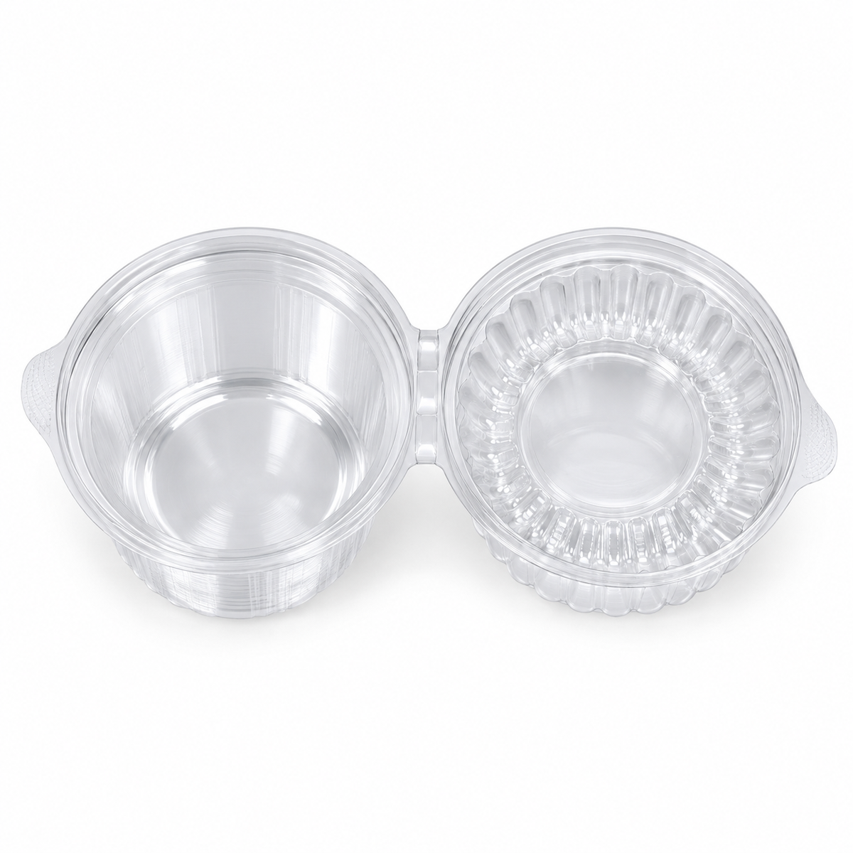 Envase Bisagra SMP Pet con Tapa Alta Transparente Paquete x 25 un.