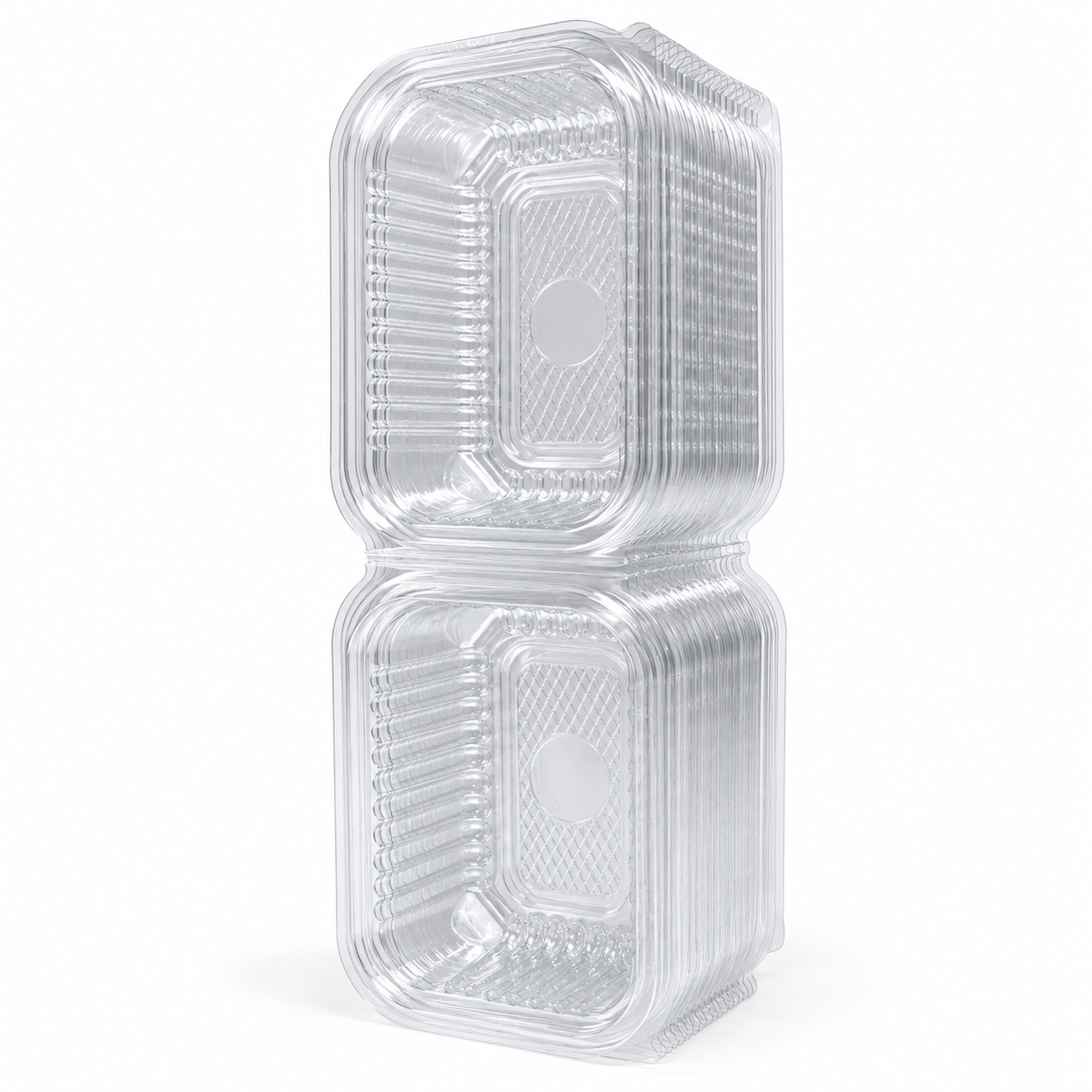 Envase Bisagra SMP Pet con Tapa Paquete x 25 un.