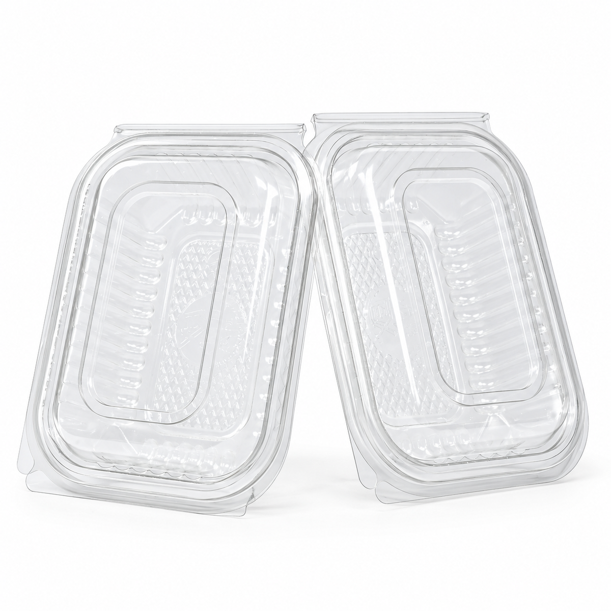 Envase Bisagra SMP Pet Rectangular Tapa Baja Paquete x 25 un.