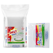 Envase Descartable Hawai Dely Transparente 800ml con Tapa Paquete 25un.