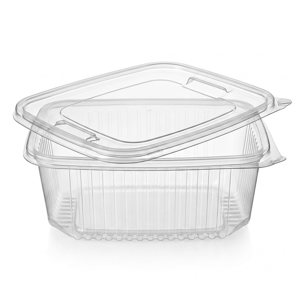 Envase Descartable Pamolsa Deli Transparente Super Fast 1Lt con Tapa Paquete 25un.