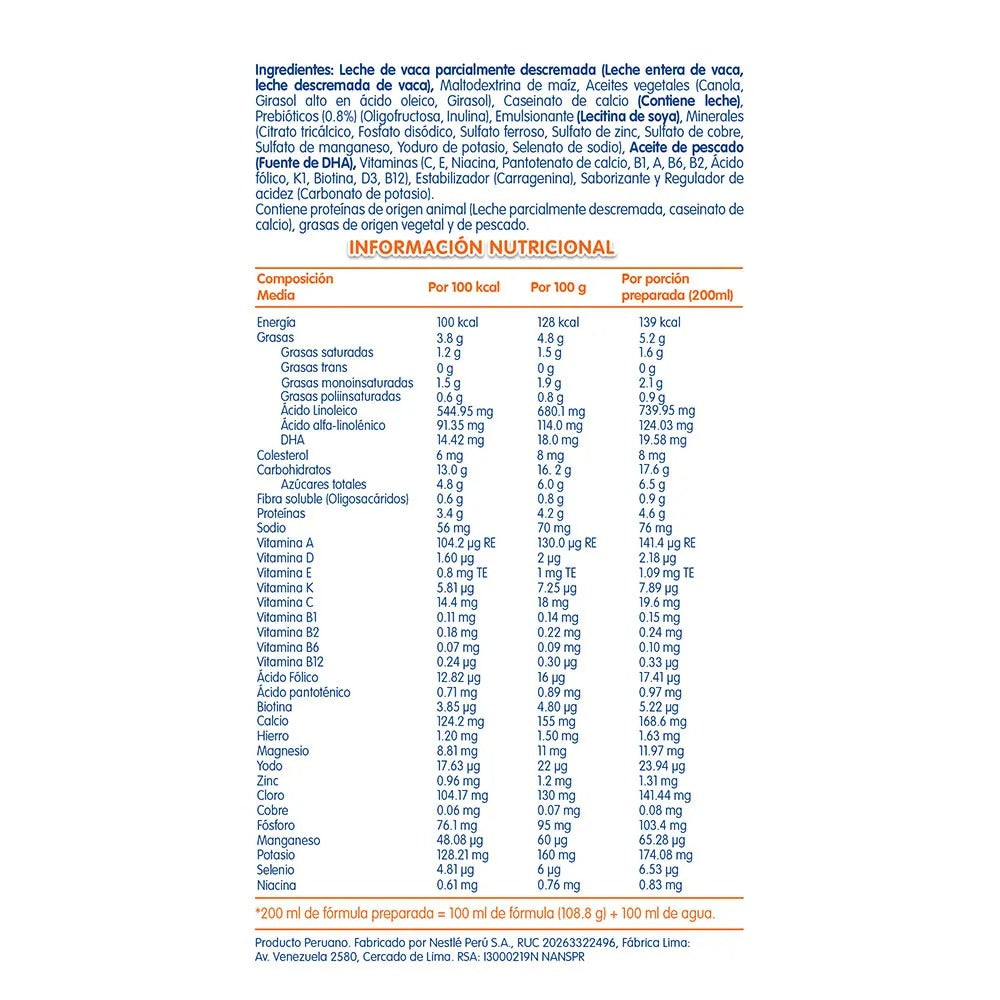 Fórmula de Continuación NAN 3 Bebés 390g