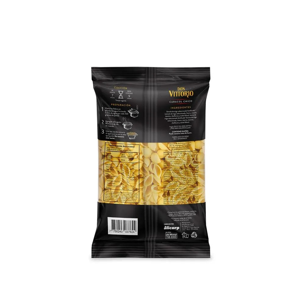 Fideos Don Vittorio Caracol Chico Bolsa 250g