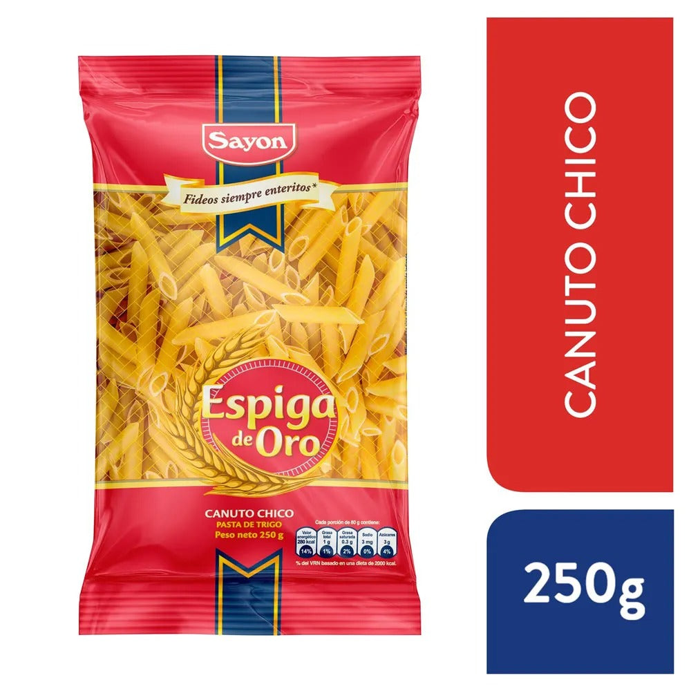 Fideos Espiga De Oro Canuto Chico 250g