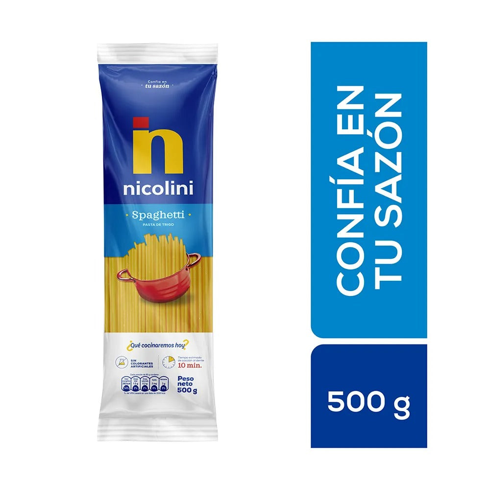 Fideos Nicolini Spaghetti Bolsa 500g