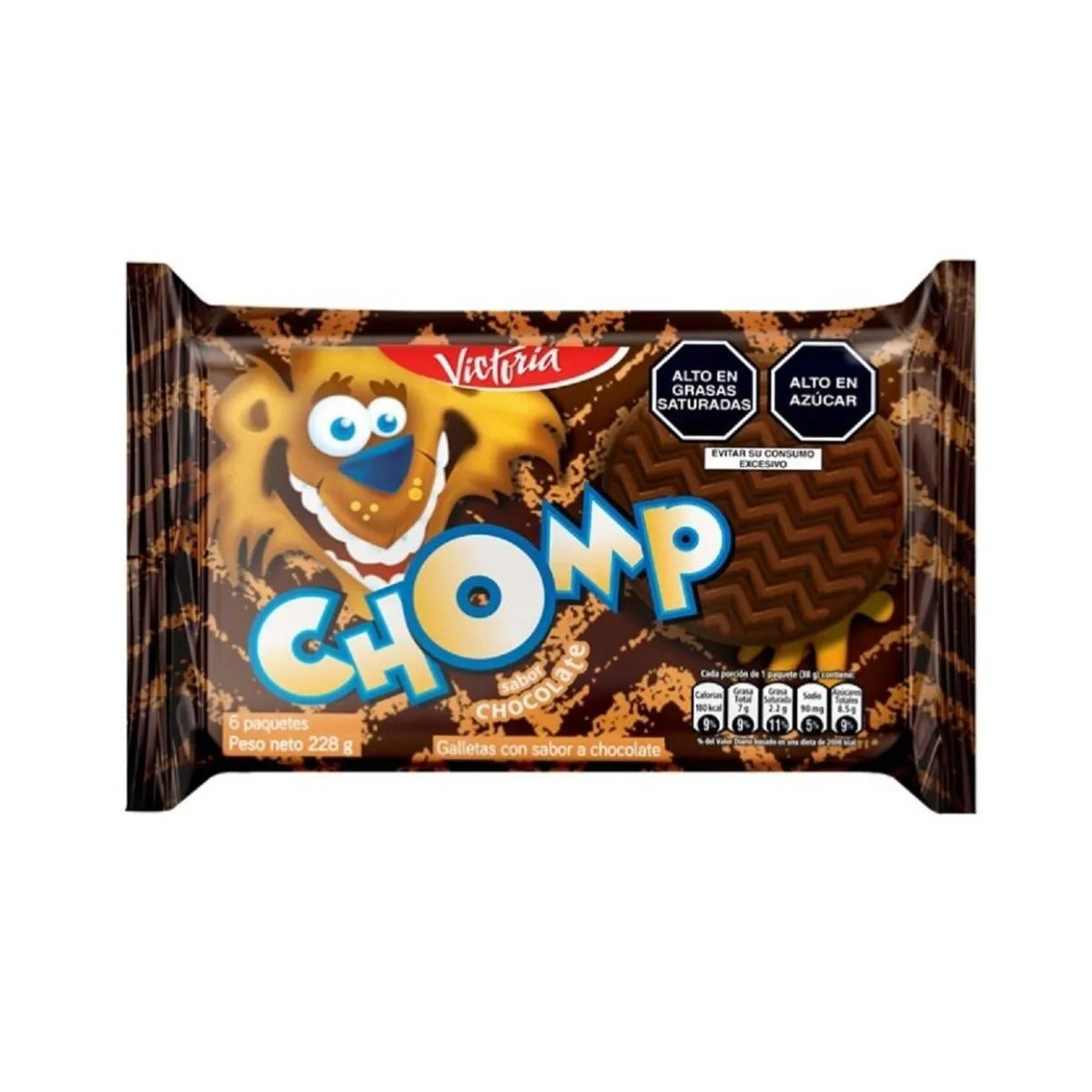 Galletas Chomp Chocolate Bolsa 6 Und 228g