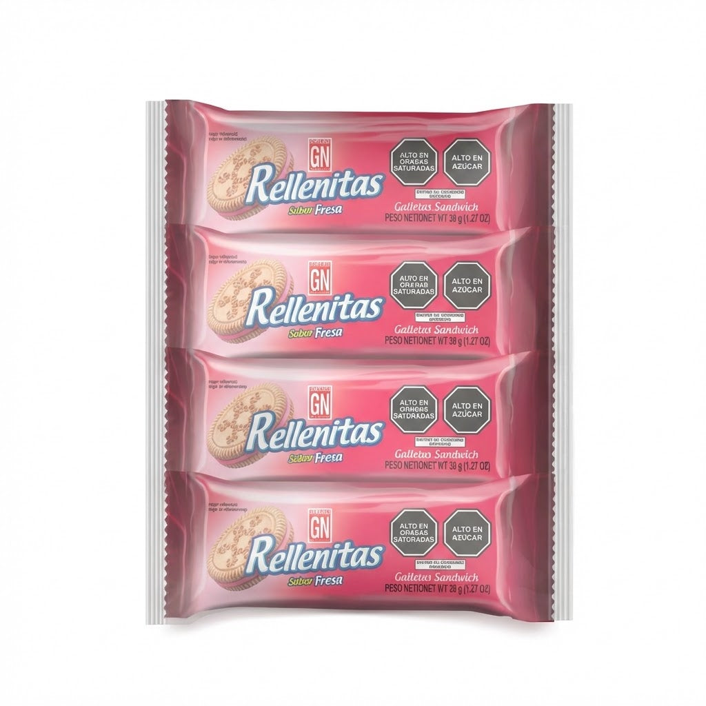 Galletas Gn Rellenitas Chocolate Fresa Bolsa 8Und  288g