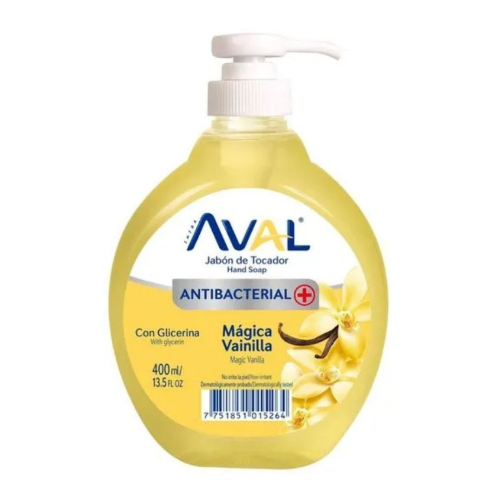 Jabón Líquido Antibacterial Aval Aroma Vainilla Frasco 400ml