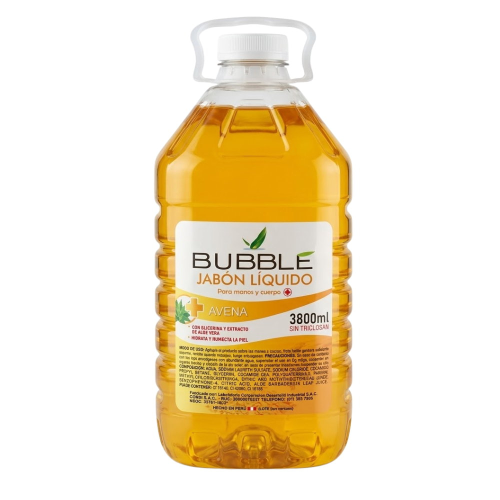 Jabón Líquido Antibacterial Bubble Aroma Avena Galón 3800ml