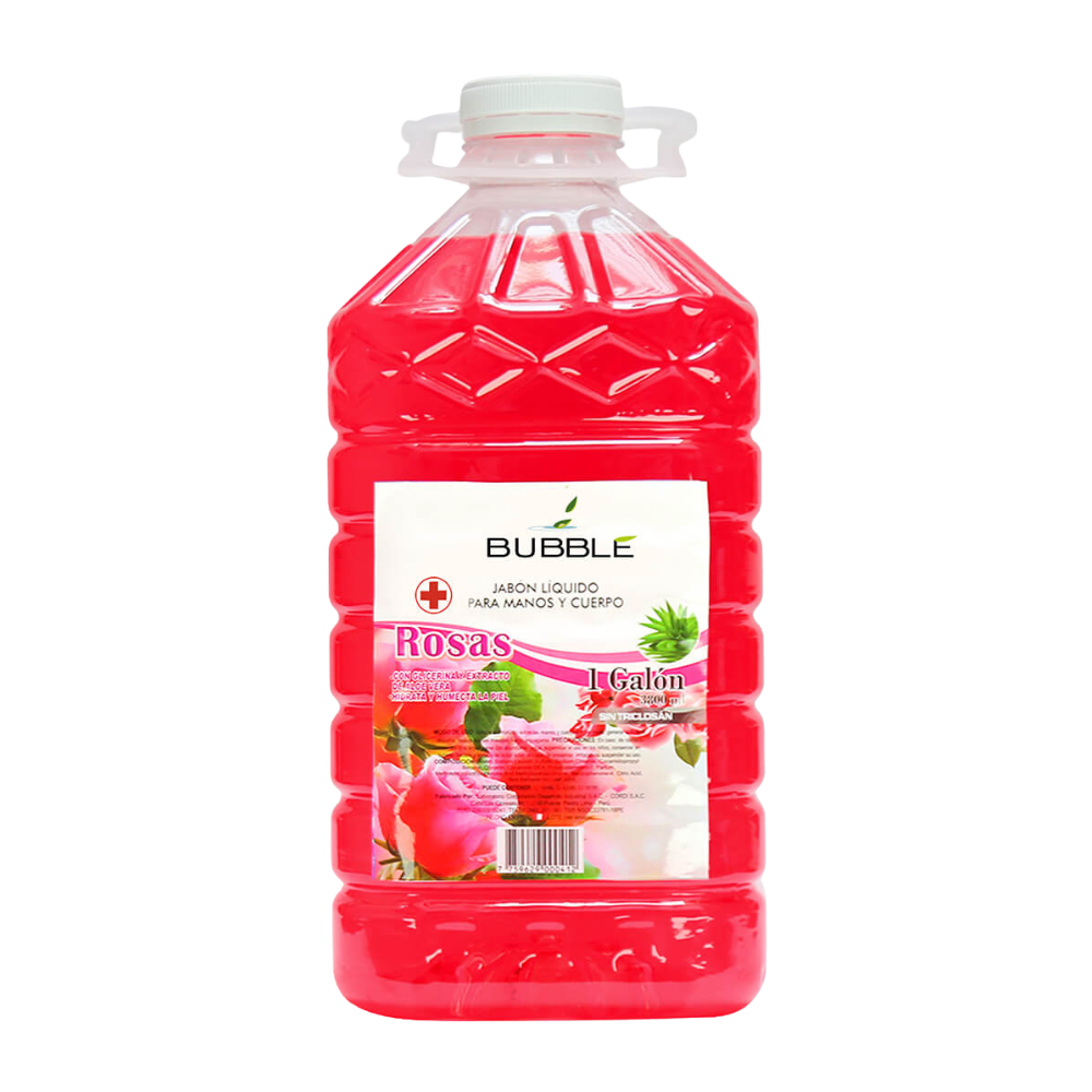 Jabón Líquido Antibacterial Bubble Aroma Rosas Galón 3800ml