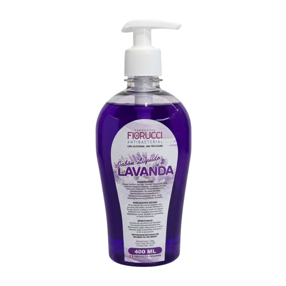 Jabón Líquido Antibacterial Fiorucci Aroma Lavanda Frasco 400ml