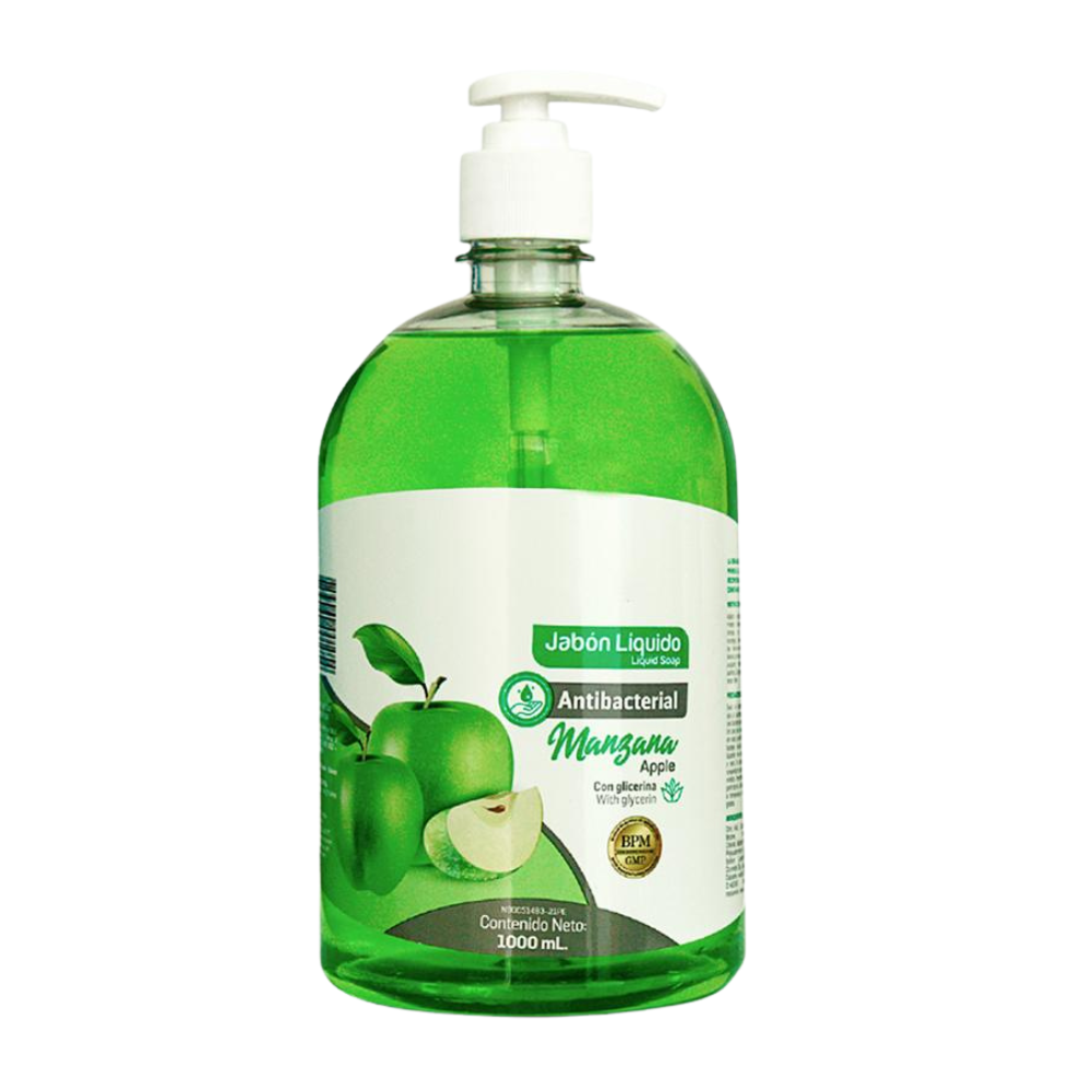 Jabón Líquido Antibacterial Manzana Frasco 1Lt