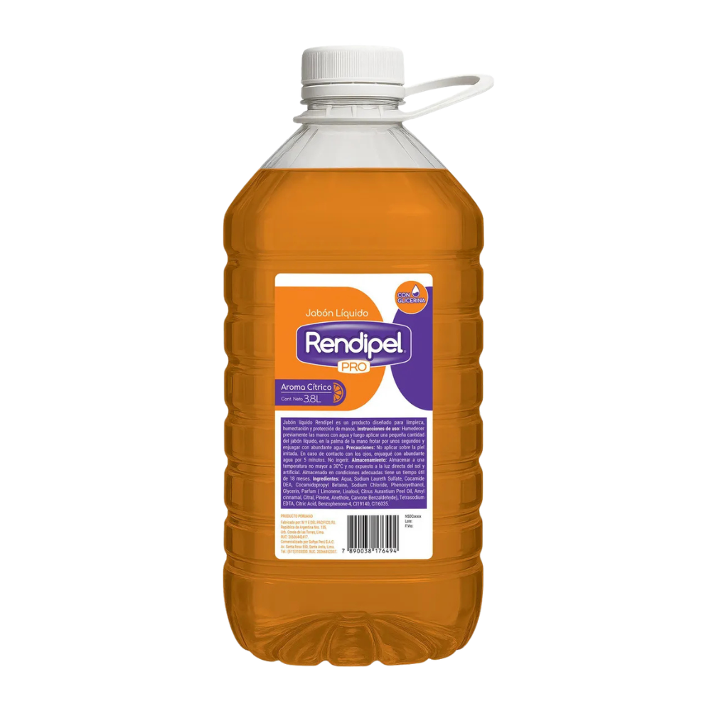 Jabón Líquido Rendipel Aroma Cítrico Galón  3.8Lt