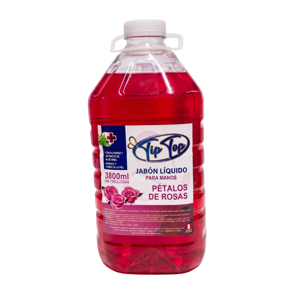 Jabón Liquido Tip Top Aroma Pétalo Rosas Galón 3800ml