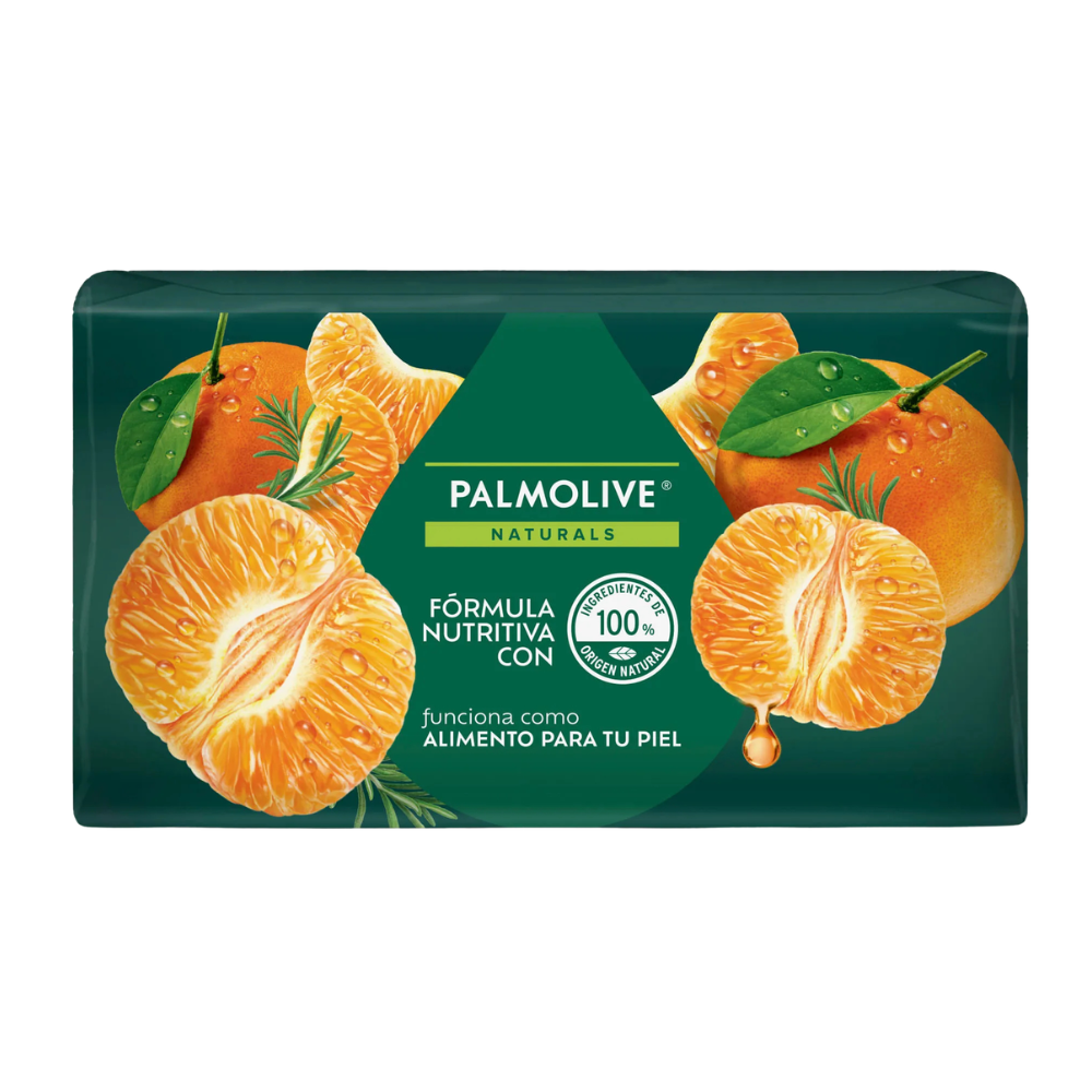 Jabón de tocador Palmolive Natural Mandarina Y Romero en Barra 110gr
